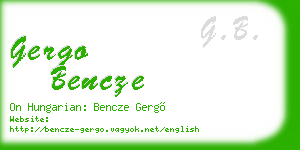 gergo bencze business card