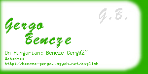 gergo bencze business card